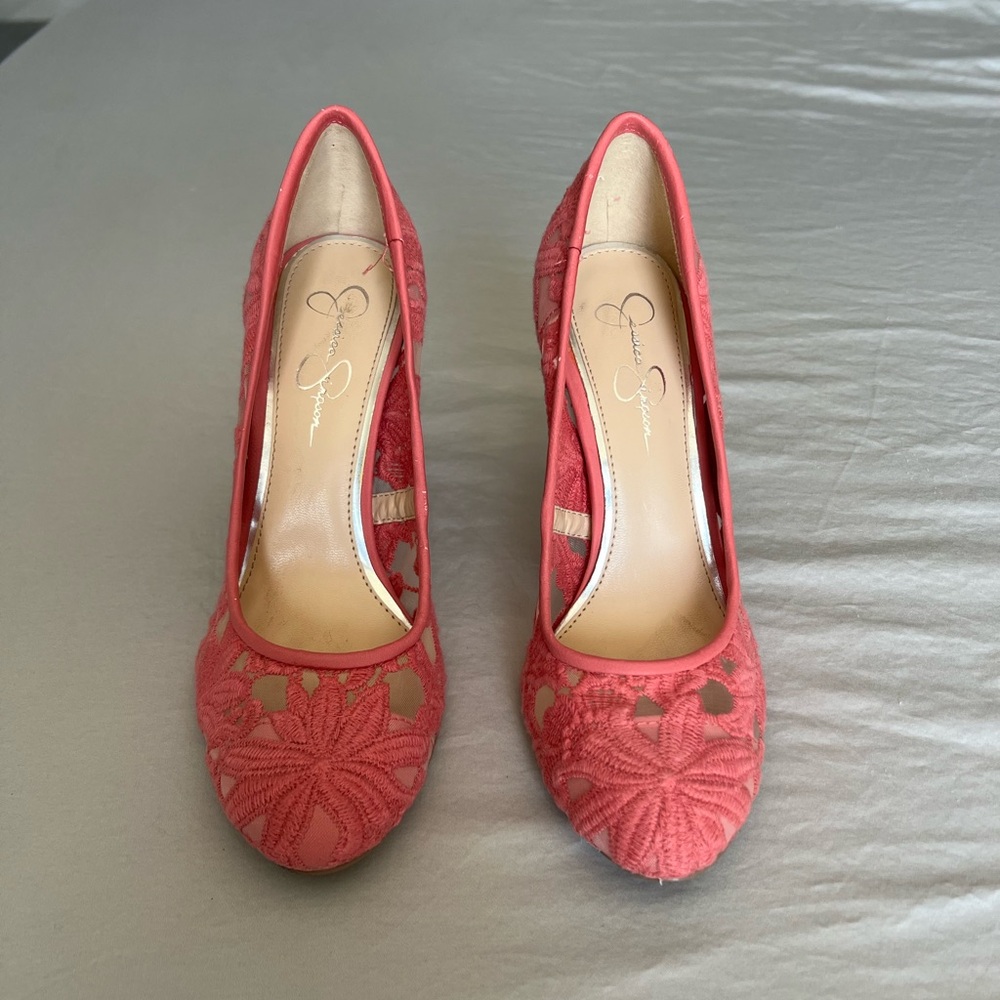 Jessica Simpson Pink Floral Heels